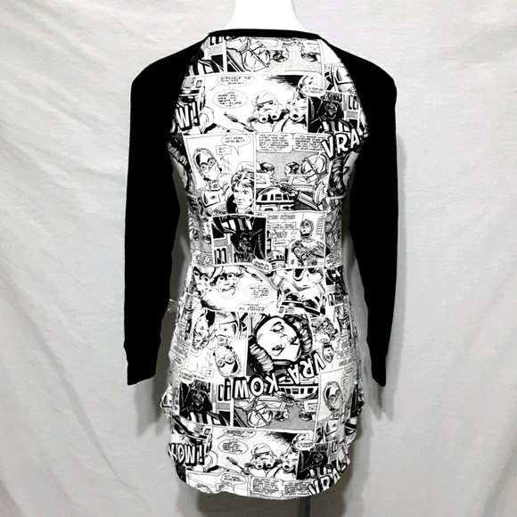 Star Wars Graphic Comic Strip Long Sleeve Tunic Top Small Loungewear Geek Chic - Picture 4 of 5
